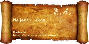 Majerik Ákos névjegykártya