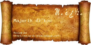 Majerik Ákos névjegykártya